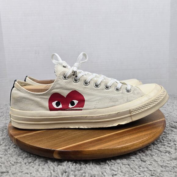 Converse Comme Des Garcons Men 12 Chuck Taylor All Star 70 Ox Play White Sneaker - Picture 3 of 12